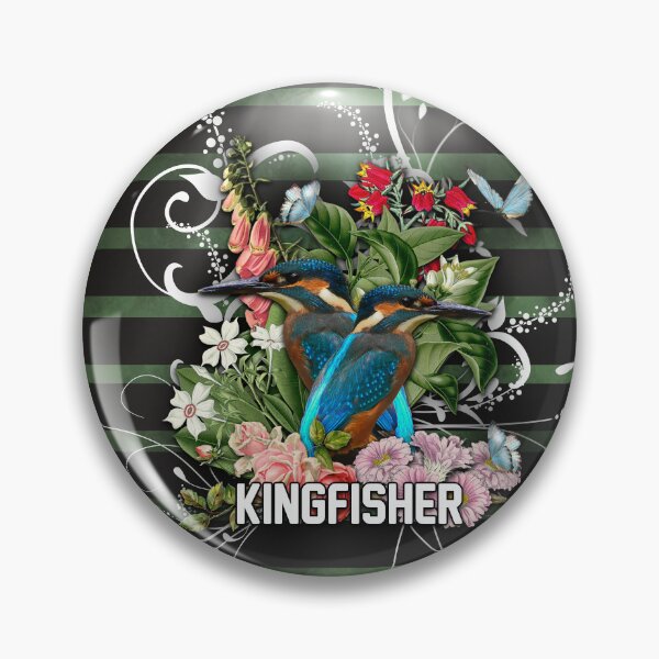 Item preview, Kingfisher on a striped background designed and sold by koalas1414.