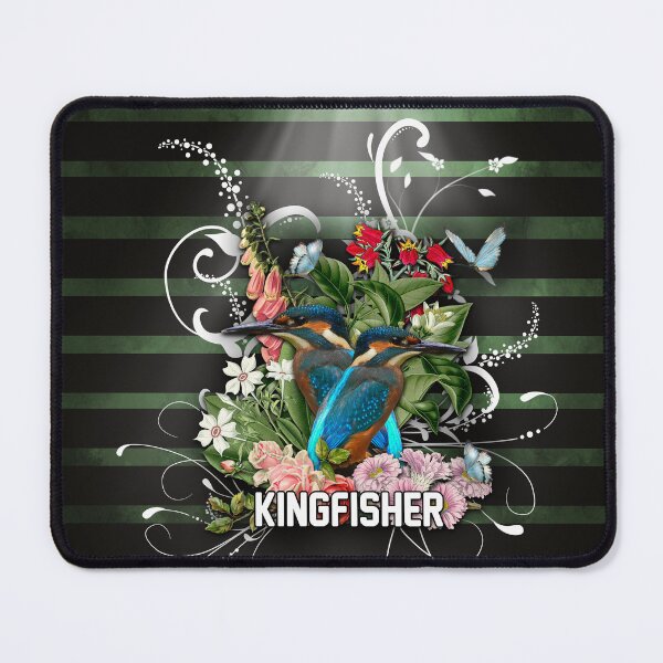 Item preview, Kingfisher on a striped background designed and sold by koalas1414.