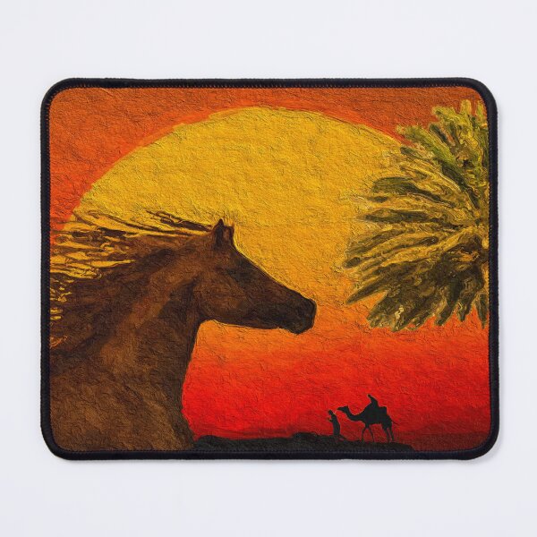 Item preview, Horse and Camel in Sahara designed and sold by Anas Arts.