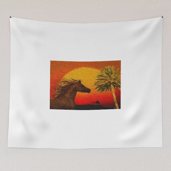 Item preview, Horse and Camel in Sahara designed and sold by Anas Arts.