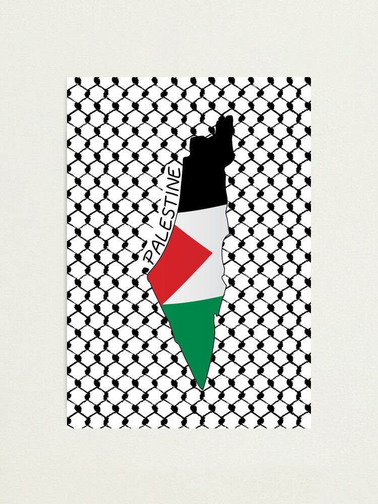 Palestine Flag Map Palestinian Kufiya Hatta Traditional Keffiyeh