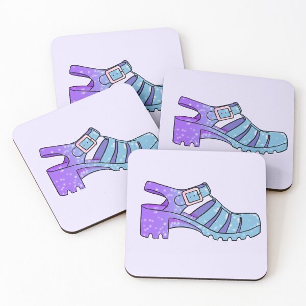 Item preview, Jelly sandals glitter transparent shoes cute aesthetic illustration designed and sold by Aurora Cosentino.