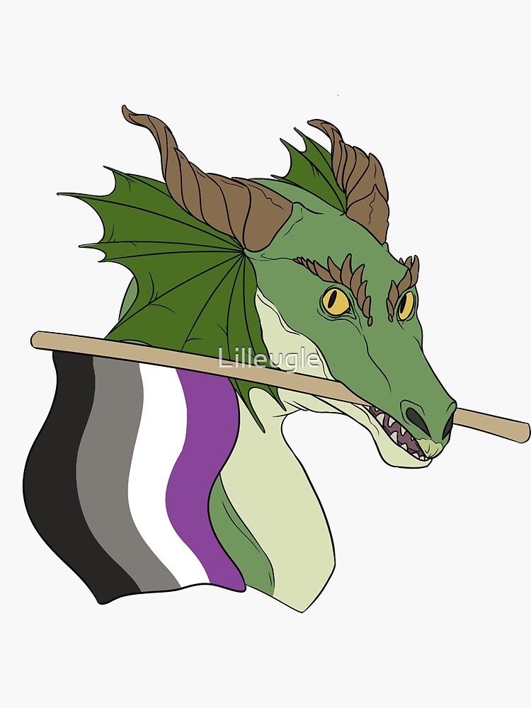 Ace Pride Dragon Sticker By Lilleugle Redbubble