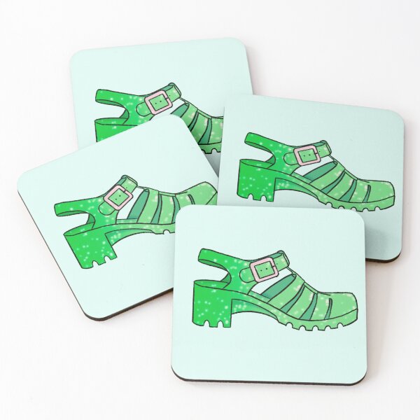 Item preview, Jelly sandals glitter transparent shoes cute aesthetic illustration designed and sold by Aurora Cosentino.