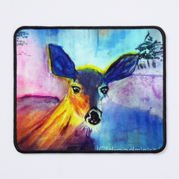 Item preview, Lone deer in the forest watercolor portrait designed and sold by drp24.