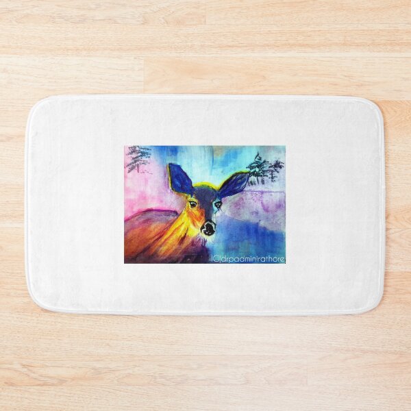 Item preview, Lone deer in the forest watercolor portrait designed and sold by drp24.