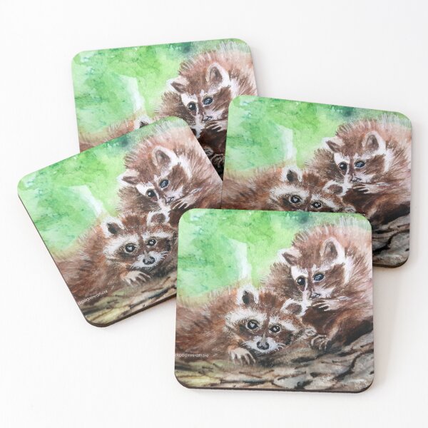 Item preview, Cute racoon tattlers planning mischief designed and sold by drp24.
