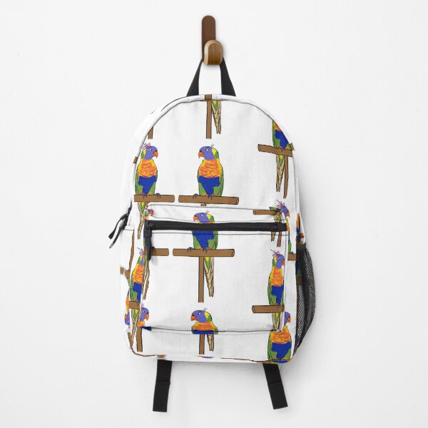 Item preview, Crazy Bird Person with Rainbow Lorikeets designed and sold by Laughing Parrot Studio.