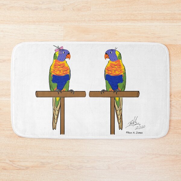 Item preview, Crazy Bird Person with Rainbow Lorikeets designed and sold by Laughing Parrot Studio.