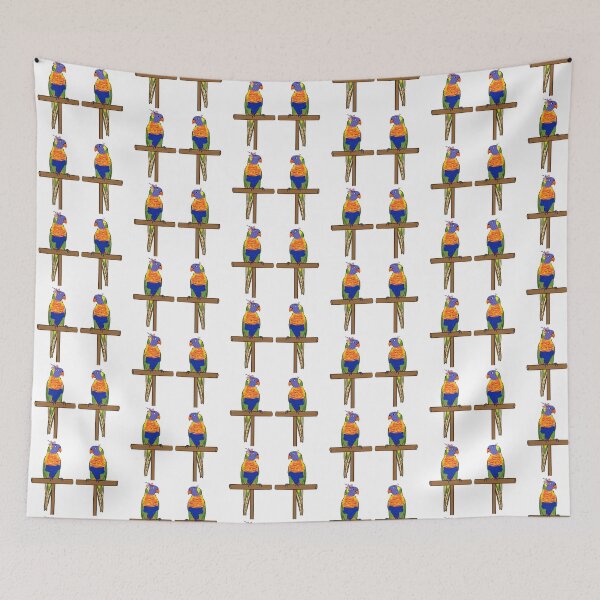 Item preview, Crazy Bird Lady With Rainbow Lorikeets designed and sold by Laughing Parrot Studio.