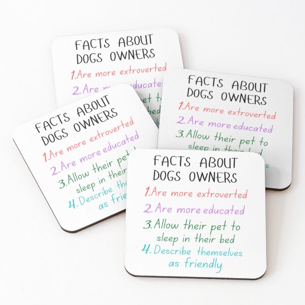 Item preview, funny facts about dogs owners and great gift dogs lover designed and sold by salahnewdesign.