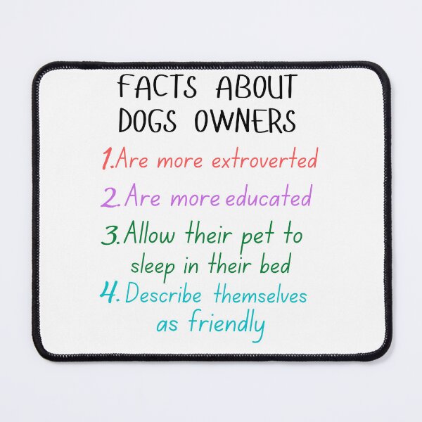 Item preview, funny facts about dogs owners and great gift dogs lover designed and sold by salahnewdesign.
