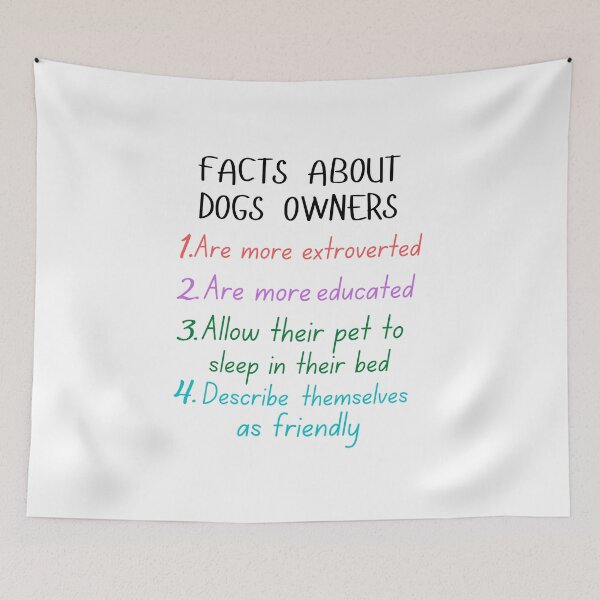 Item preview, funny facts about dogs owners and great gift dogs lover designed and sold by salahnewdesign.