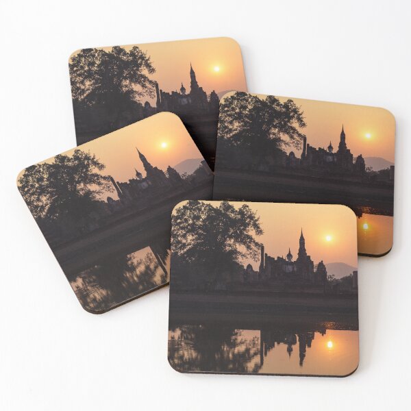 Item preview, Sukhothai historical park, Wat Mahathat ruins at sunset designed and sold by Lukasz Szczepanski.