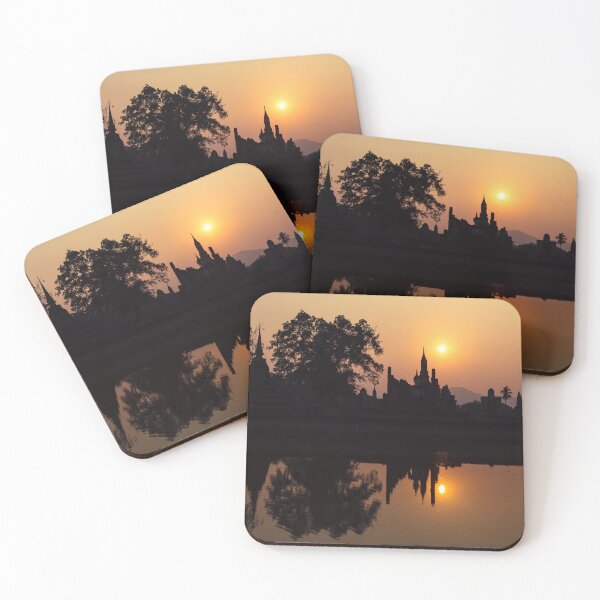 Item preview, Sukhothai historical park, Wat Mahathat ruins at sunset designed and sold by Lukasz Szczepanski.