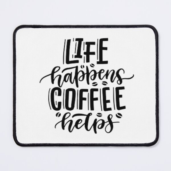 Artikelvorschau, Life Coffee typografisches Weiß entworfen und verkauft von Unique7design.