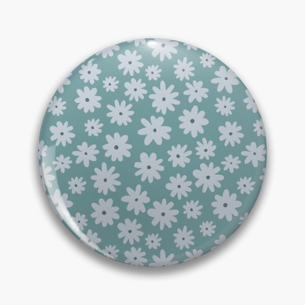 Aperçu de l'œuvre Champs de marguerites modernes dans un motif amusant bleu et bleu sarcelle créée et vendue par cassandrafallon.