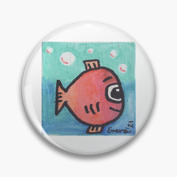 Item preview, Orange Fishy Critter on Turquoise Background designed and sold by everalovelace.
