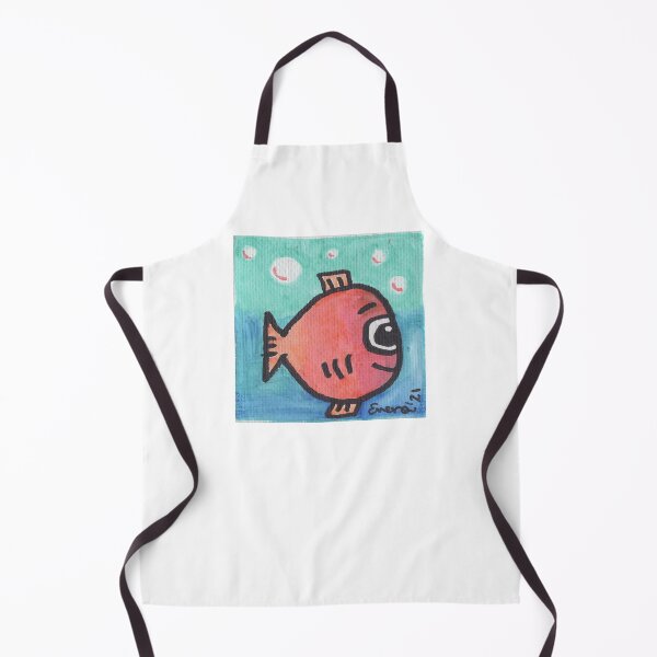 Item preview, Orange Fishy Critter on Turquoise Background designed and sold by everalovelace.