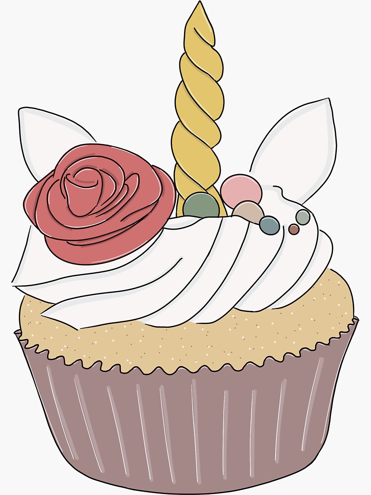 "Unicorn Cupcake - Unicorn Cupcake" Sticker by MoonySisters | Redbubble