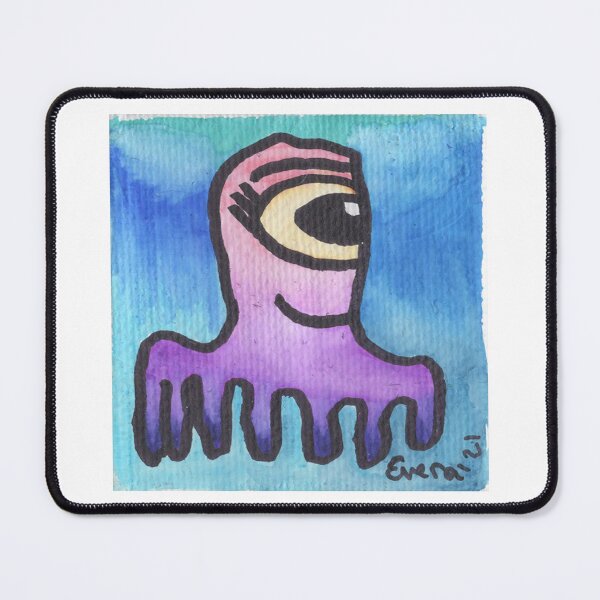 Item preview, Purple Septapus Critter on Blue Background designed and sold by everalovelace.