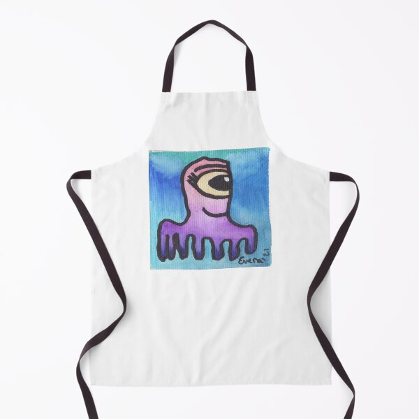 Item preview, Purple Septapus Critter on Blue Background designed and sold by everalovelace.
