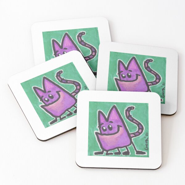 Item preview, Purple and Pink Kitty with Striped Tail designed and sold by everalovelace.