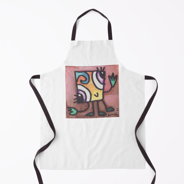 Item preview, Yellow Square Critter with Blue Hair on a Brown Background designed and sold by everalovelace.