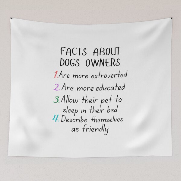 Item preview, funny facts about dogs owners and great gift dogs lover designed and sold by salahnewdesign.