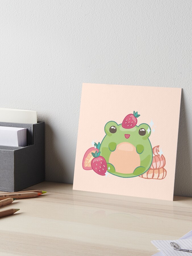 Discount Handsome frog with strawberries acrylic on canvas