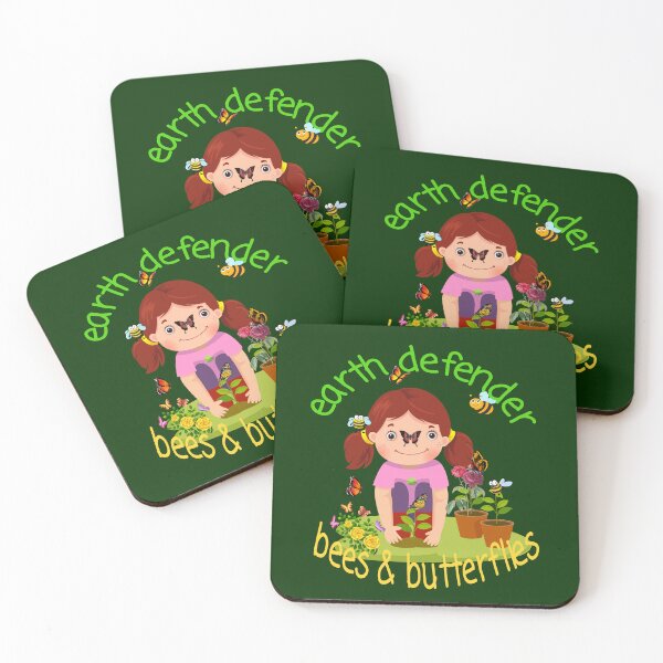 Item preview, Earth Defender Girl Planting A Pollinator Garden For Bees & Butterflies designed and sold by walkingrock.