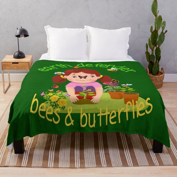 Item preview, Earth Defender Girl Planting A Pollinator Garden For Bees & Butterflies designed and sold by walkingrock.
