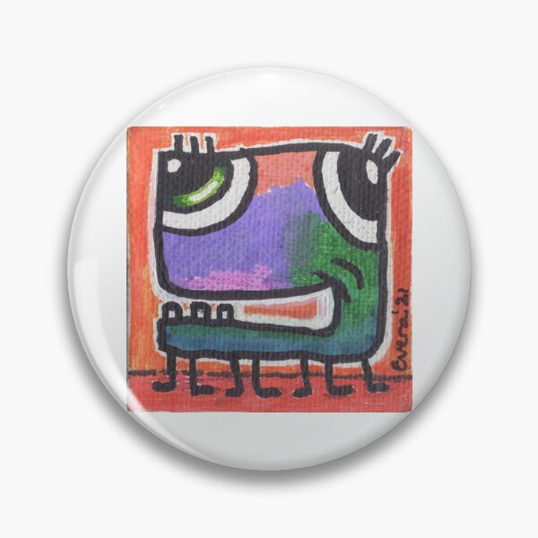 Item preview, Multicolored Three Teeth Critter on Orange Background designed and sold by everalovelace.