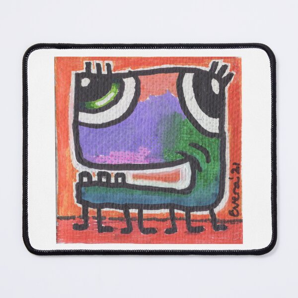 Item preview, Multicolored Three Teeth Critter on Orange Background designed and sold by everalovelace.