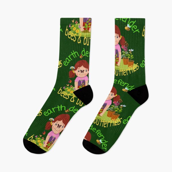 Item preview, Earth Defender Girl Planting A Pollinator Garden For Bees & Butterflies designed and sold by walkingrock.