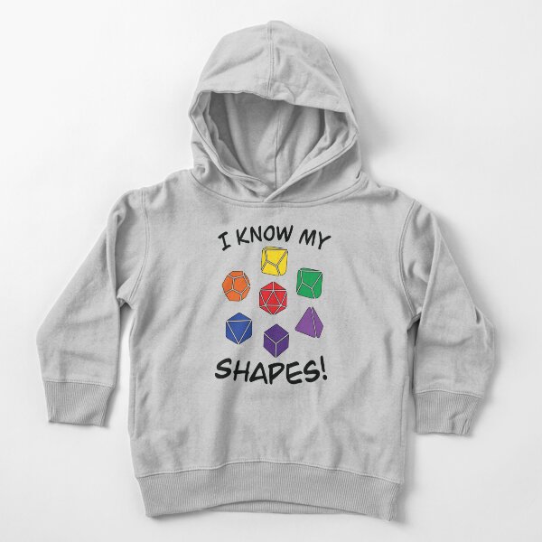 D&D Kids or Baby I Know My Shapes with Polyhedral Dice Toddler Pullover Hoodie