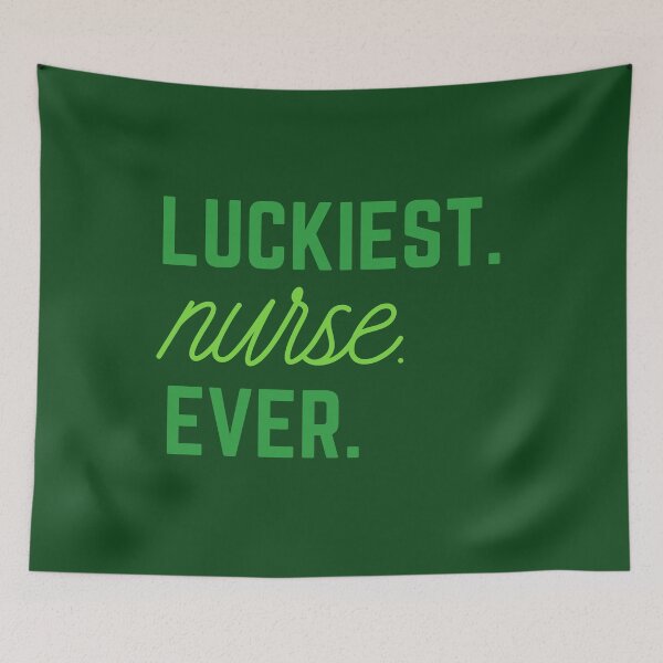 Item preview, Luckiest Nurse Ever | Funny St Patricks Day Saying | Shamrock Green Clover designed and sold by MiaDelelai.