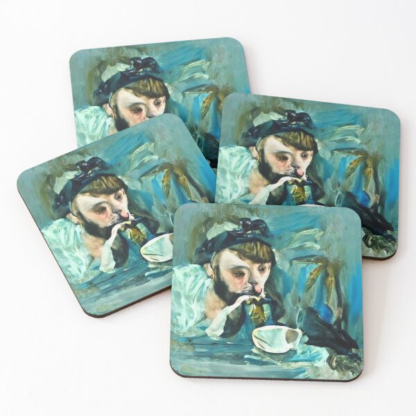 Item preview, AI generated image: Drinking tea, Manet, oil on canvas designed and sold by Mmark94.