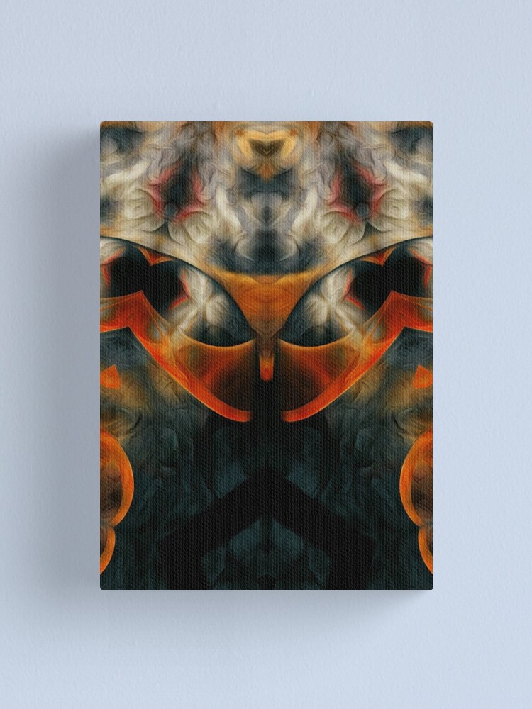 Thumbnail 1 of 3, Canvas Print, psychedelic futuristic fractal abstract on fire designed and sold by theseinkedlives.