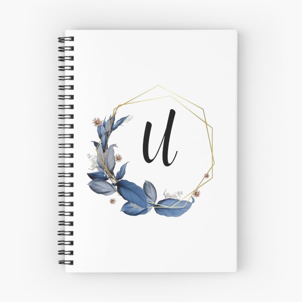 Item preview, Monogram Gold Frame with Blue Leaves | Monogram Letter U designed and sold by JustSeasons.