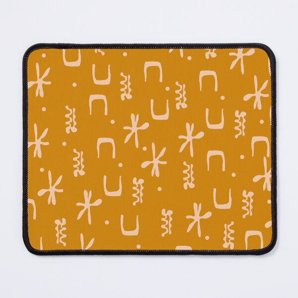 Item preview, Organic Hieroglyph Abstract Pattern in Ochre Mustard Gold and Buff designed and sold by kierkegaard.