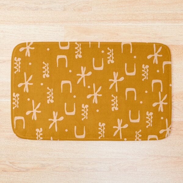 Item preview, Organic Hieroglyph Abstract Pattern in Ochre Mustard Gold and Buff designed and sold by kierkegaard.