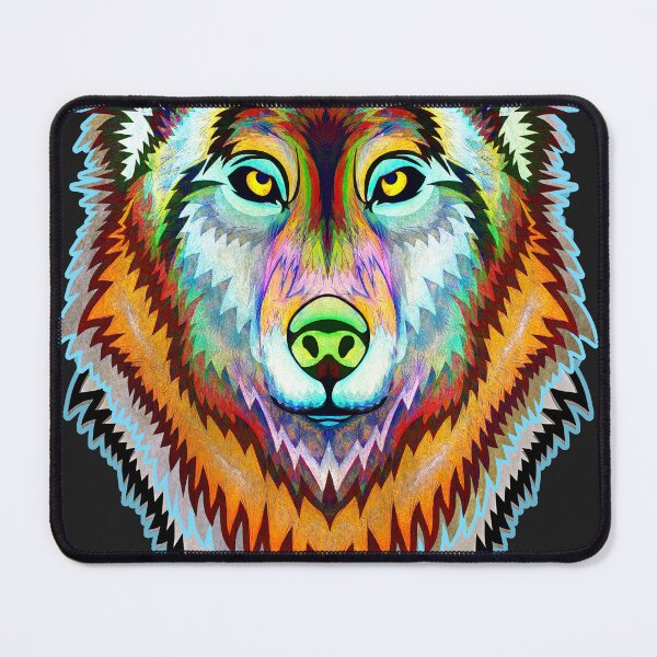 Item preview, Mystical Multicolored Spirit Wolf Animal designed and sold by WLHmedia.com .