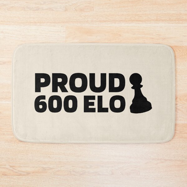 Aperçu de l'œuvre Proud 600 Elo - Citation d'échecs Noir créée et vendue par itisjakob.