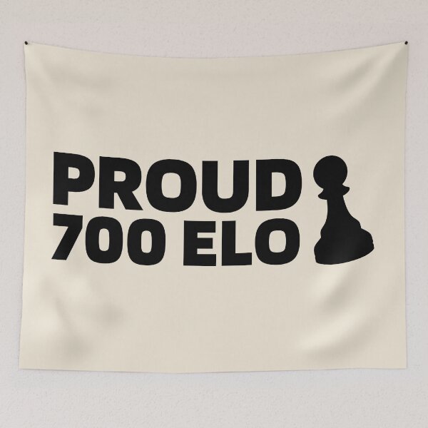 Item preview, Proud 700 Elo - Chess Rating Quote Black designed and sold by itisjakob.