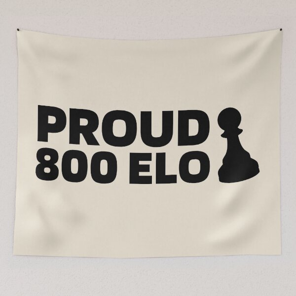 Item preview, Proud 800 Elo - Chess Rating Quote Black designed and sold by itisjakob.