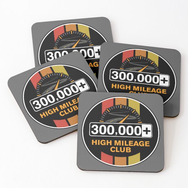 The High Mileage Club - 300,000+ Miles (C Version) Coasters (Set of 4)