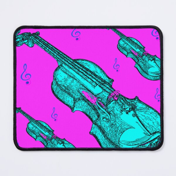 Item preview, Artsy Baby Blue Violins on a Hot Pink Background Design designed and sold by ThisNThatImages.