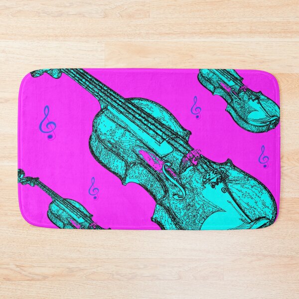 Item preview, Artsy Baby Blue Violins on a Hot Pink Background Design designed and sold by ThisNThatImages.