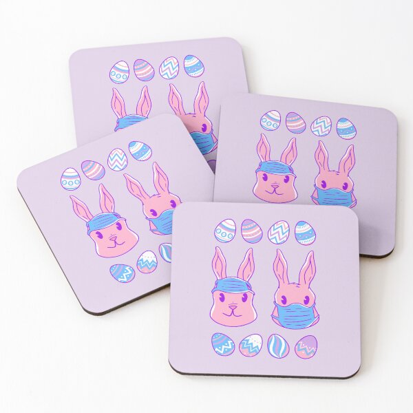 Item preview, covid happy easter face mask bunny rabbits designed and sold by Gossip Rag.